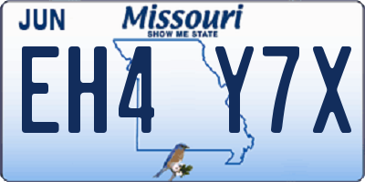 MO license plate EH4Y7X