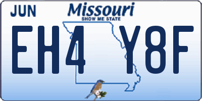 MO license plate EH4Y8F