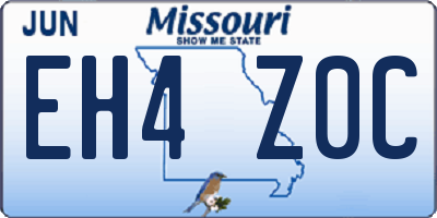 MO license plate EH4Z0C