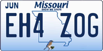 MO license plate EH4Z0G