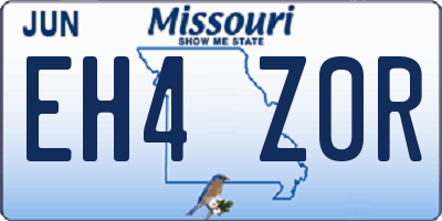 MO license plate EH4Z0R