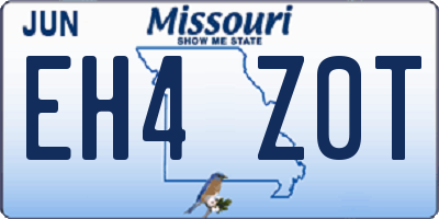 MO license plate EH4Z0T
