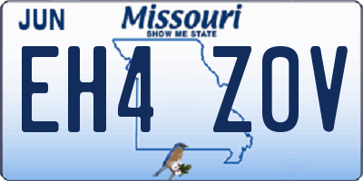 MO license plate EH4Z0V