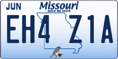 MO license plate EH4Z1A