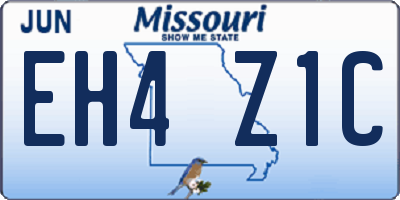 MO license plate EH4Z1C