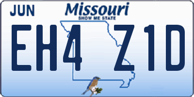 MO license plate EH4Z1D