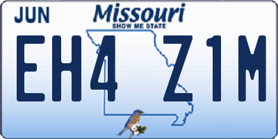 MO license plate EH4Z1M