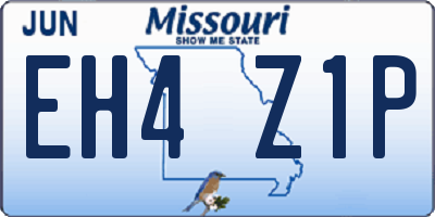 MO license plate EH4Z1P
