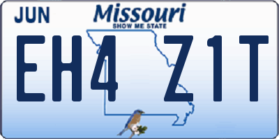 MO license plate EH4Z1T