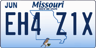 MO license plate EH4Z1X