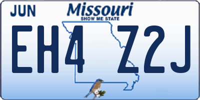 MO license plate EH4Z2J
