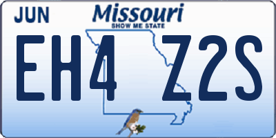MO license plate EH4Z2S