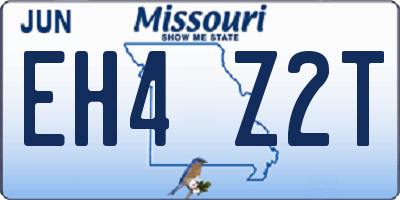 MO license plate EH4Z2T