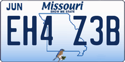 MO license plate EH4Z3B