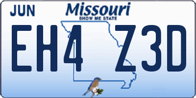 MO license plate EH4Z3D