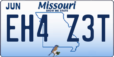 MO license plate EH4Z3T