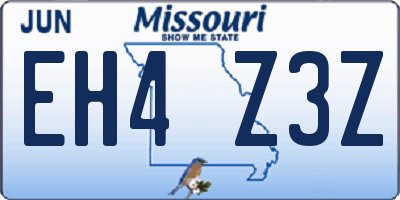 MO license plate EH4Z3Z