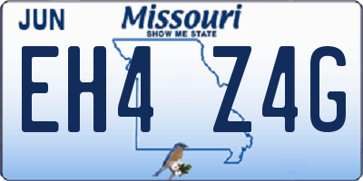 MO license plate EH4Z4G