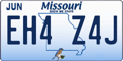 MO license plate EH4Z4J