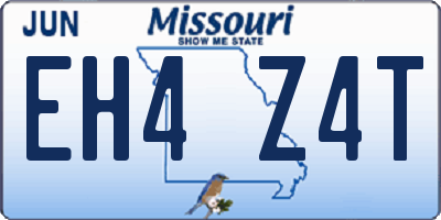 MO license plate EH4Z4T