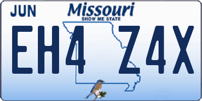 MO license plate EH4Z4X