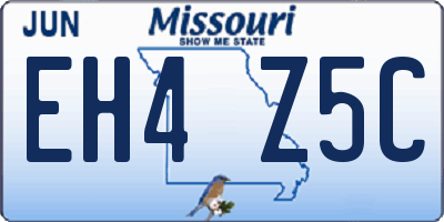 MO license plate EH4Z5C