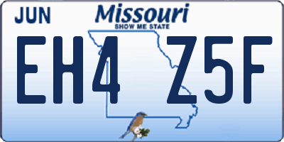 MO license plate EH4Z5F