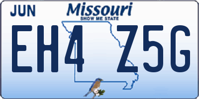 MO license plate EH4Z5G