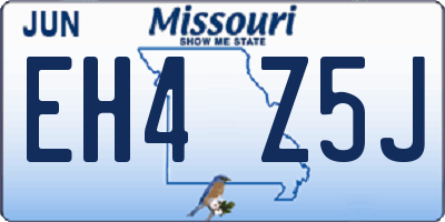 MO license plate EH4Z5J