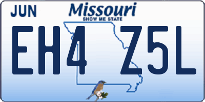 MO license plate EH4Z5L