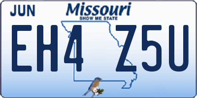 MO license plate EH4Z5U