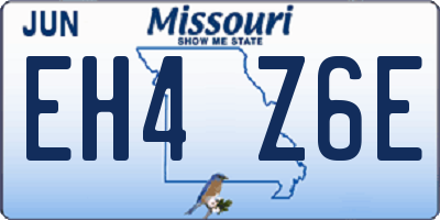 MO license plate EH4Z6E
