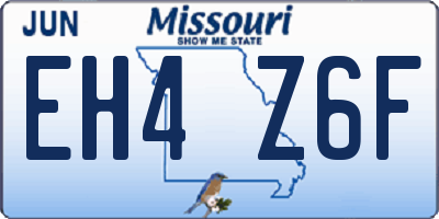 MO license plate EH4Z6F