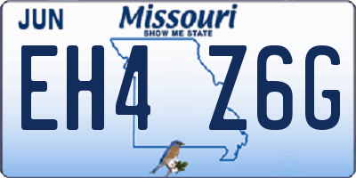MO license plate EH4Z6G