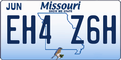 MO license plate EH4Z6H