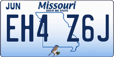 MO license plate EH4Z6J
