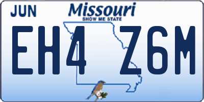 MO license plate EH4Z6M