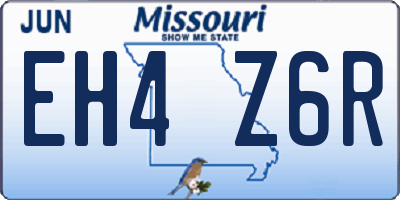 MO license plate EH4Z6R