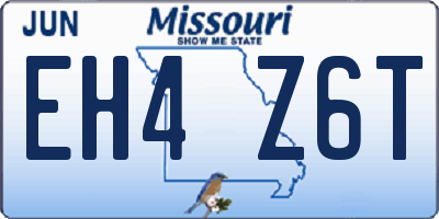 MO license plate EH4Z6T
