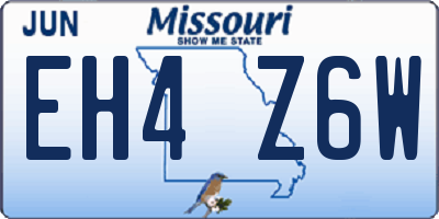 MO license plate EH4Z6W