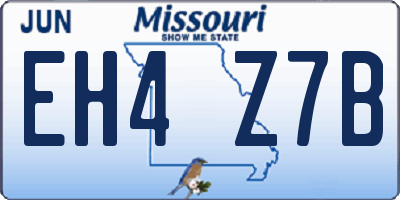 MO license plate EH4Z7B