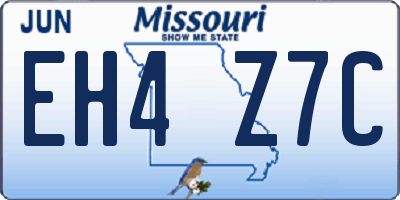 MO license plate EH4Z7C