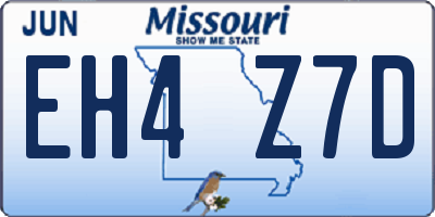 MO license plate EH4Z7D