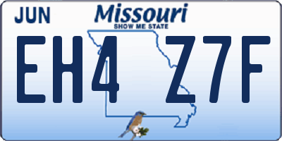 MO license plate EH4Z7F