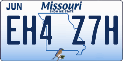MO license plate EH4Z7H