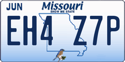 MO license plate EH4Z7P