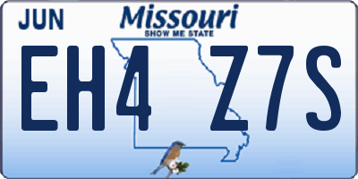 MO license plate EH4Z7S