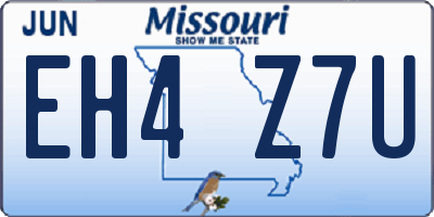 MO license plate EH4Z7U