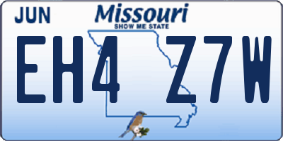 MO license plate EH4Z7W