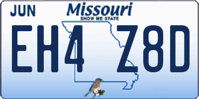MO license plate EH4Z8D